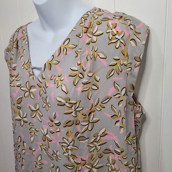 Banana Republic Top Womens Large Floral Short Sleeves Spring Summer Lightweight - Picture 3 of 8